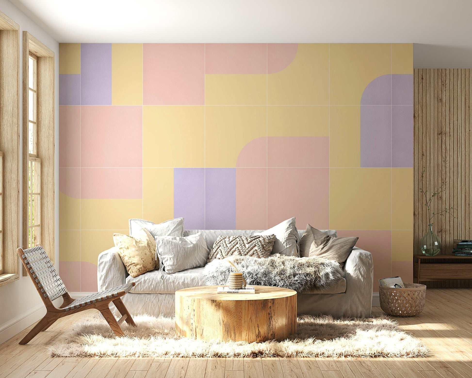 Retro Tiles 16 mural wallpaper full pattern view
