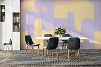 Subtle aged tile design on wallpaper