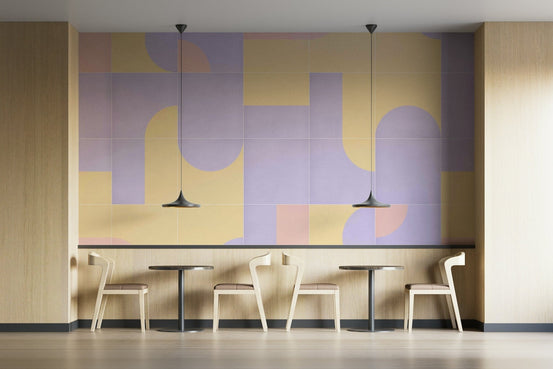 Retro Tiles 17 mural wallpaper full view, GD2597