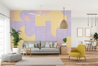 Artistic geometric pattern on wall mural
