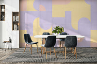 Subtle aged tile design on wallpaper