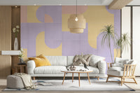 Vintage-inspired tile pattern wall mural