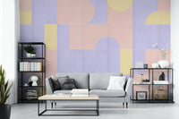 Aged tile print wallpaper for walls