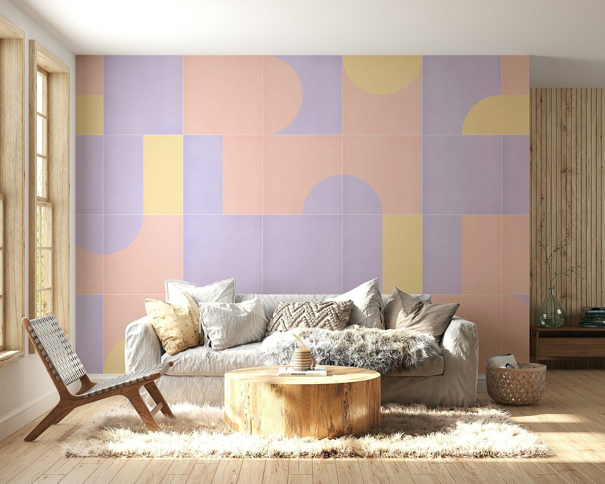 Close-up of Retro Tiles 18 wallpaper design

