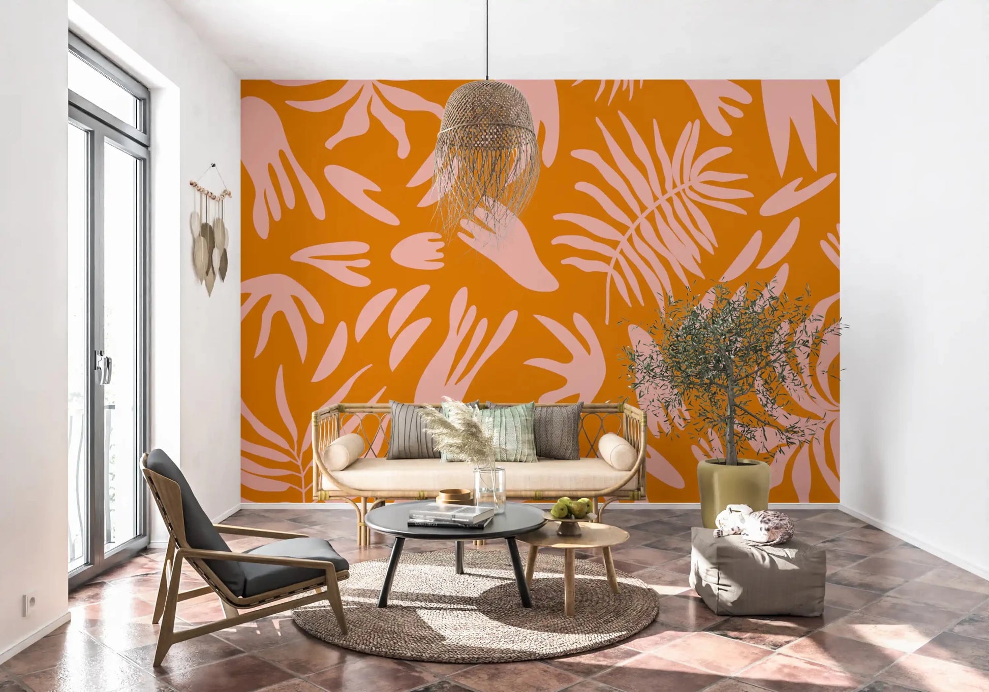 Retro Tropic Bloom Wall MuralGD9160