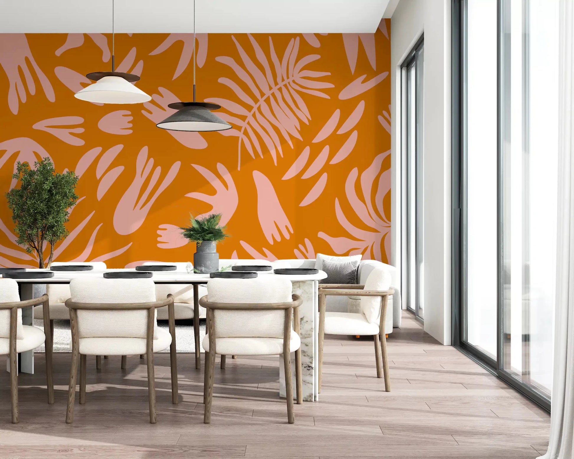 Retro Tropic Bloom Wall MuralGD9160