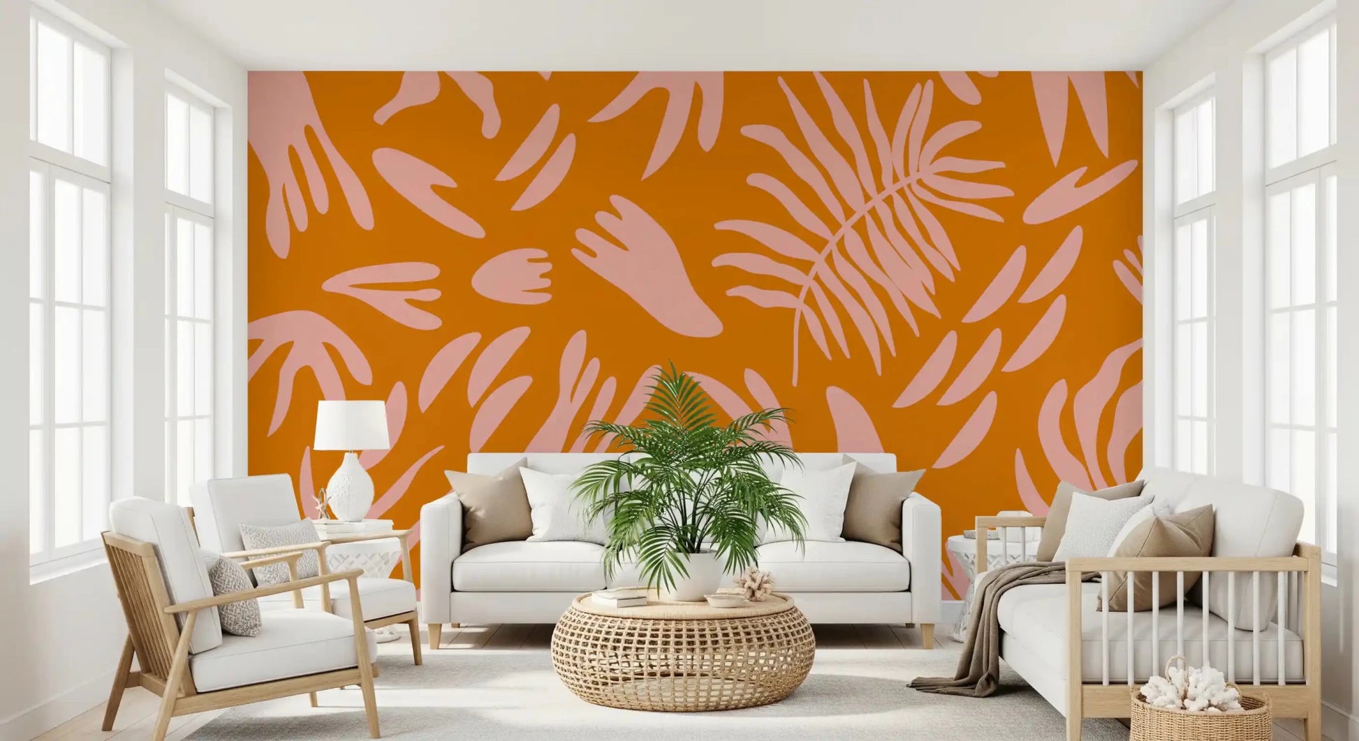 Retro Tropic Bloom Wall MuralGD9160