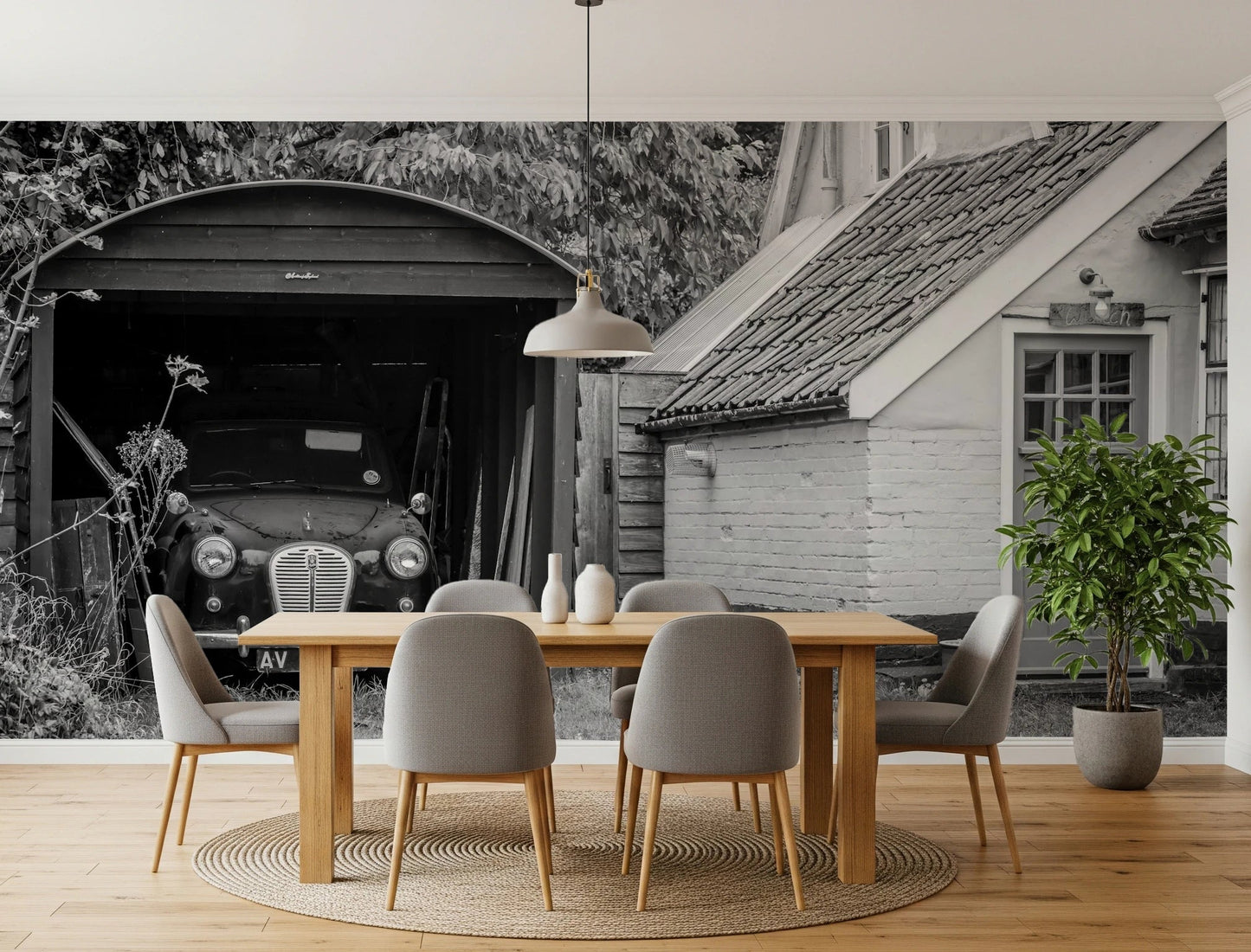 Rustic vintage garage and retro vehicle wall decor