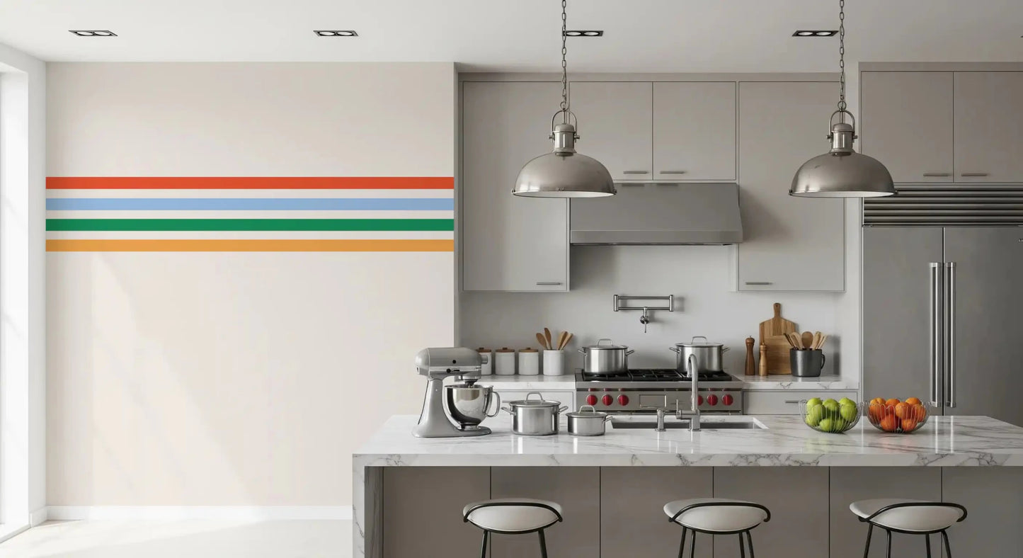 Clean Horizontal Stripes wall mural in a kitchen-dining spaceGD9450