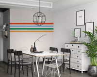 Minimalist Retro Stripes wall mural within a Dining roomGD9450