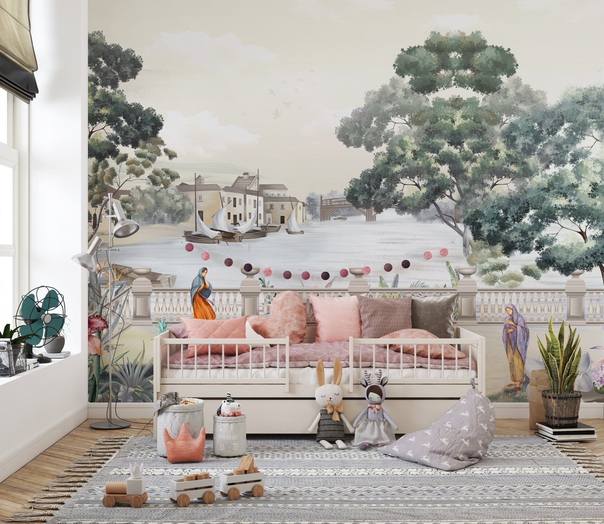 Retro Vintage River City Wallpaper Murals - Giffywalls