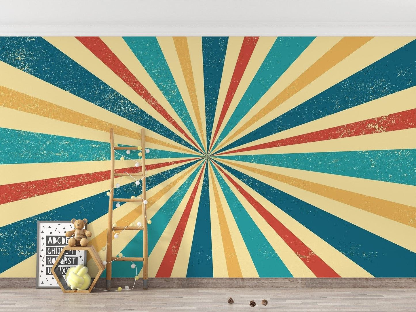 Retro Vintage Wallpaper Mural - Giffywalls