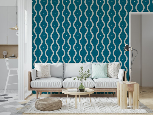 Retro Waves Teal Wallpaper⁠