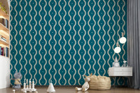 Retro Waves Teal Wallpaper⁠