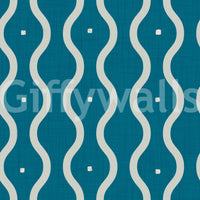 Retro Waves Teal Wallpaper⁠