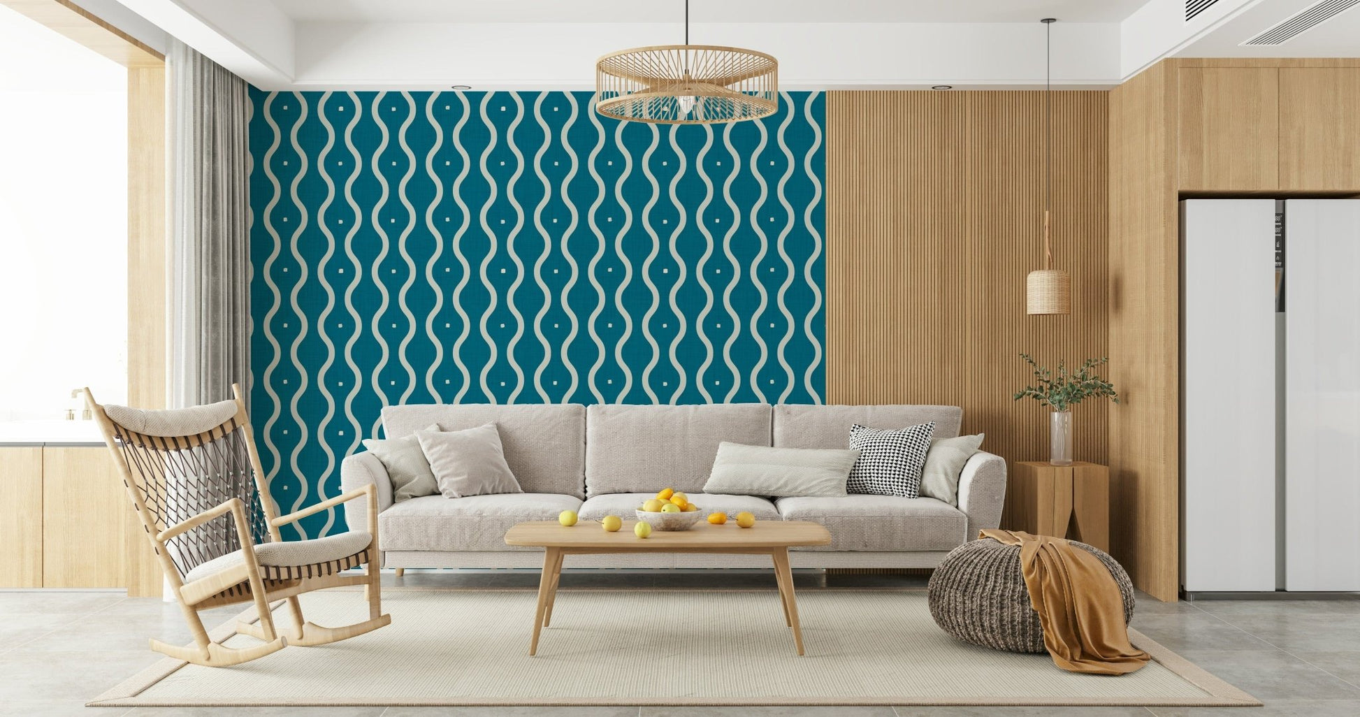 Retro Waves Teal Wallpaper⁠