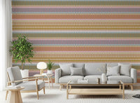 Geometric stripe wallpaper with Retro Weave Blocks pastel design, GD9240