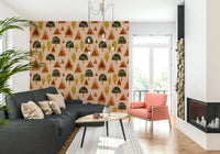 A beautiful modern art wall mural of stylized trees., GD5390
