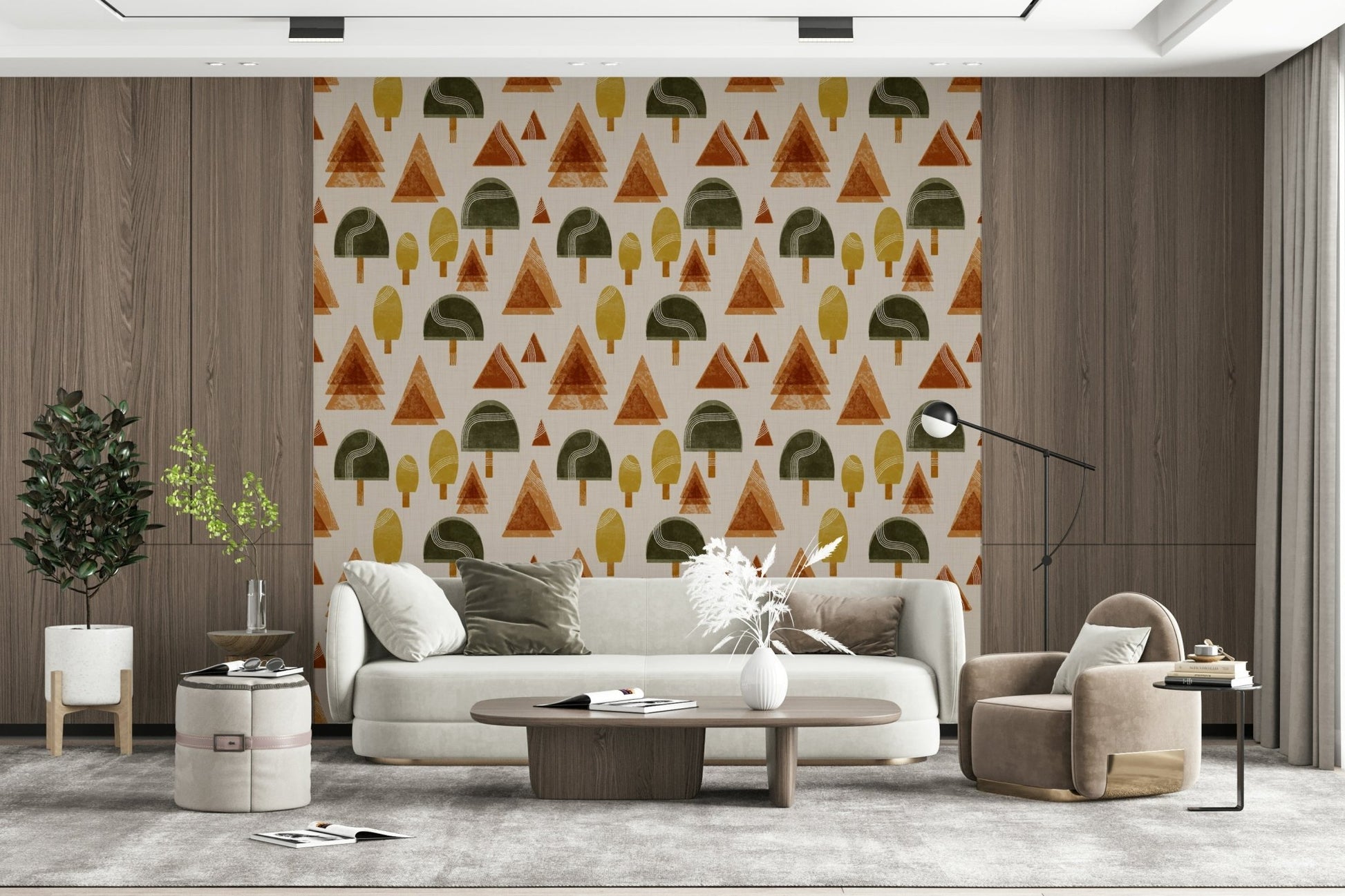 A classic mid-century wallpaper for walls.