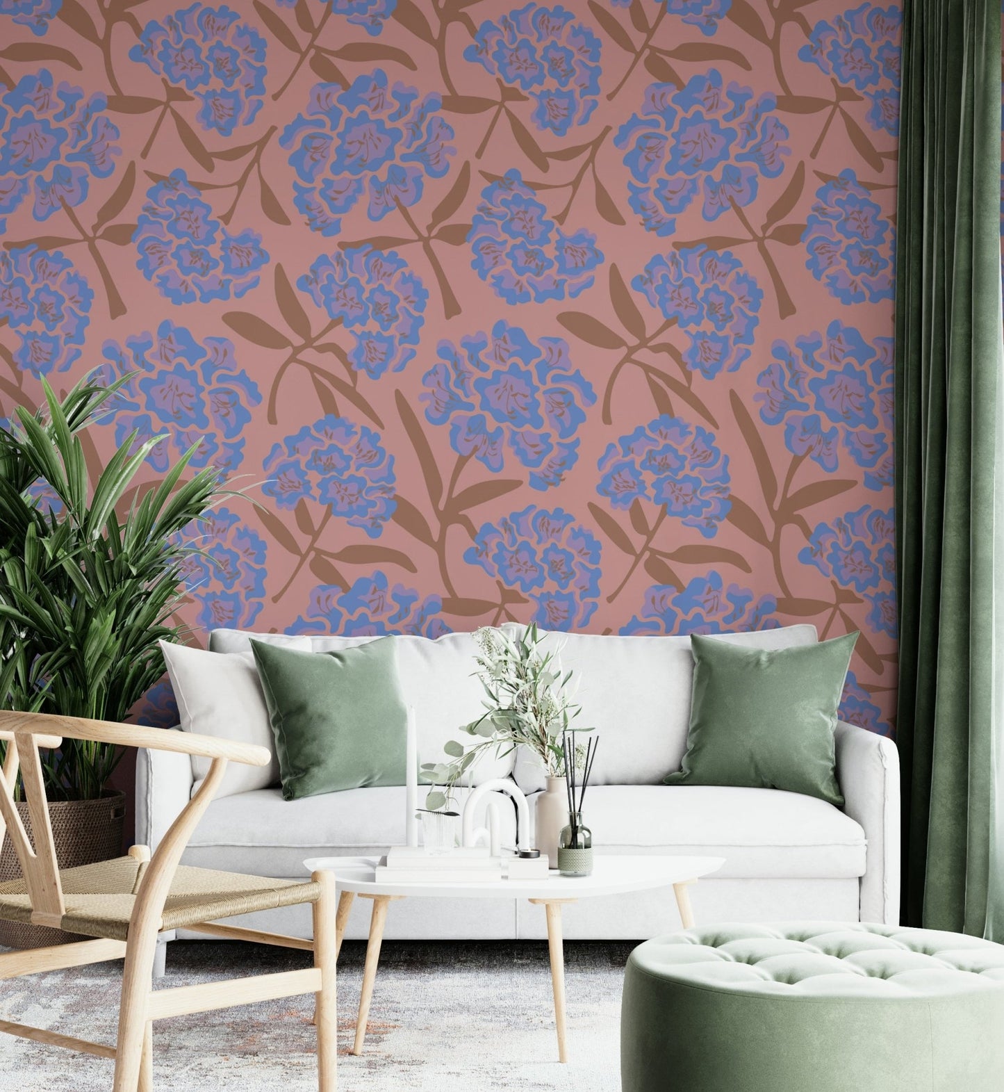 Easy-install retro floral wallpaper

