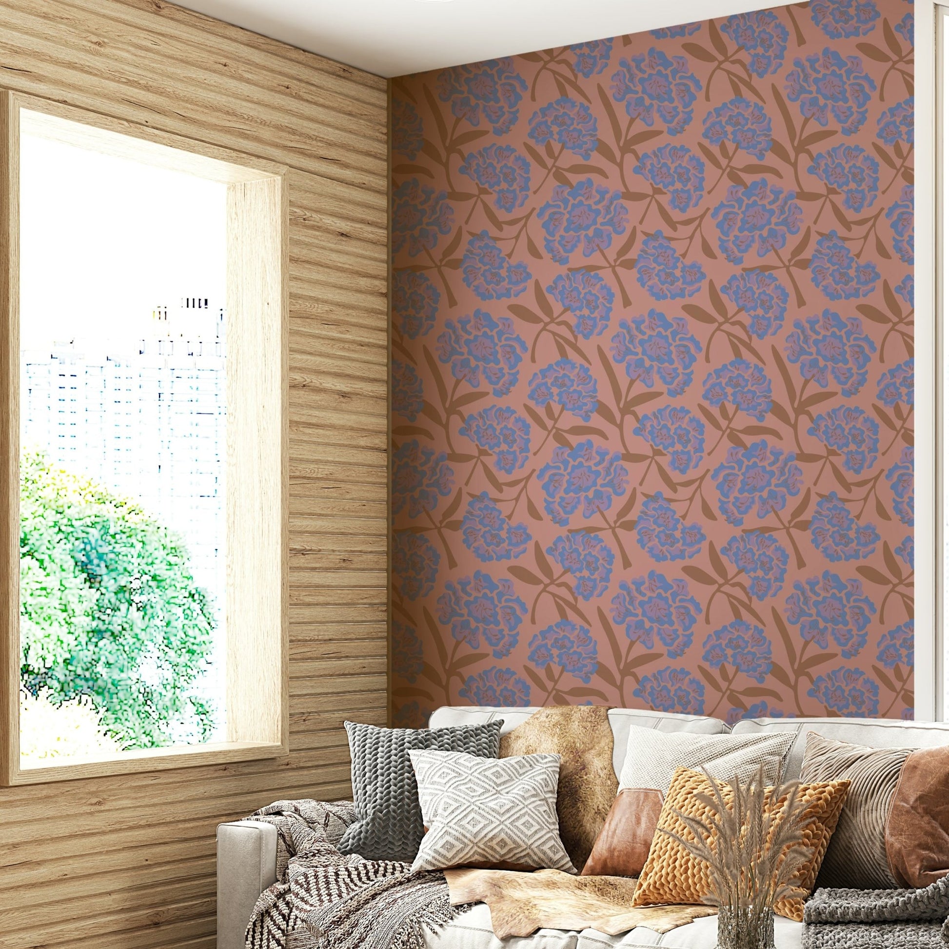 Durable wallpaper for walls with elegant flowers

