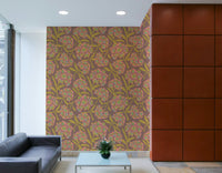 Wallcovering featuring retro floral design

