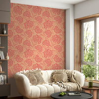 Wallcovering featuring retro floral design

