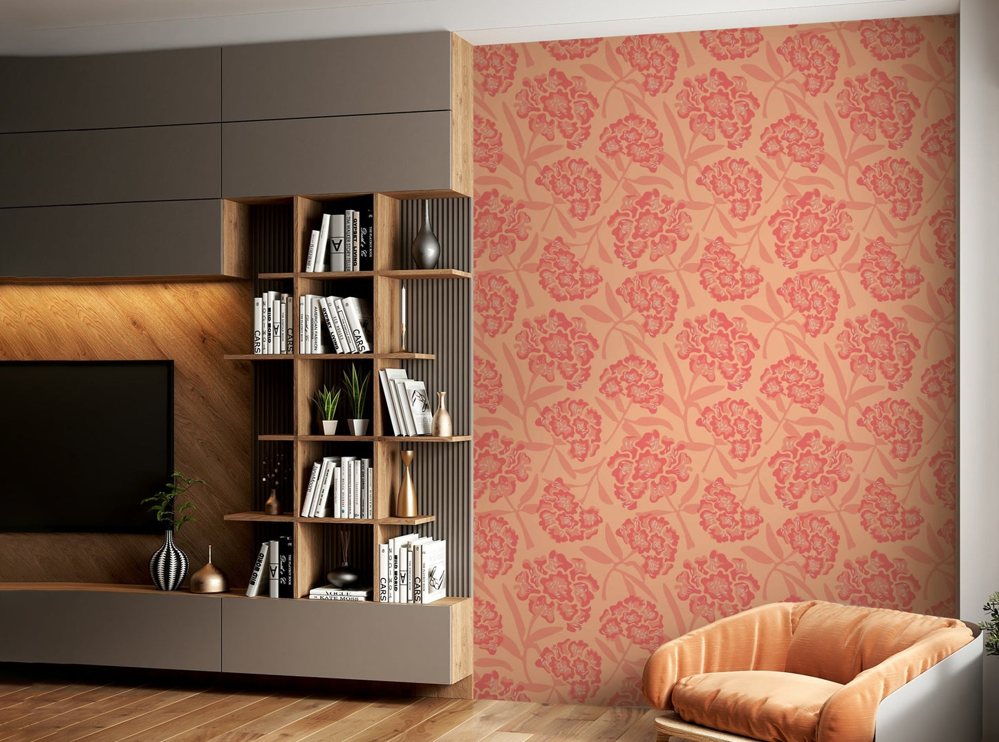 Durable wallpaper for walls with colorful flowers

