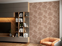 Mocha beige floral wallpaper for walls

