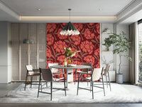 Vintage rhododendron floral pattern wallpaper

