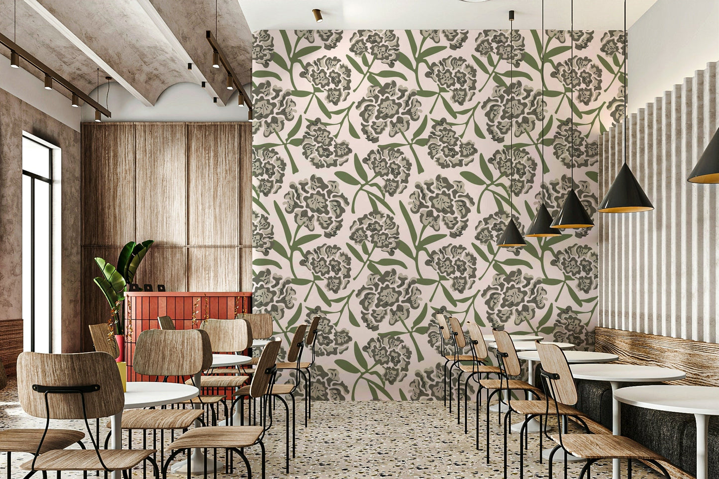 Durable wallpaper for walls with elegant flowers

