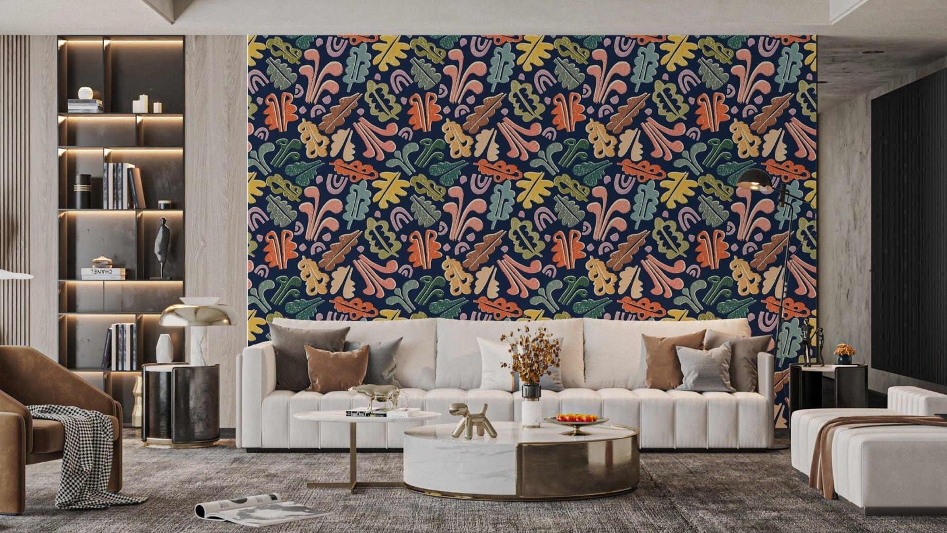 Artistic Jazz-Inspired Rhythmic Wallpaper Design
