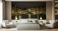 Rialto's Night Wall Mural as a feature wall in a master bedroom.