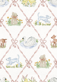 Gentle children’s wallpaper mural
