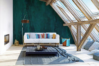 Rich Teal Grunge Wallpaper Mural - Giffywalls C438