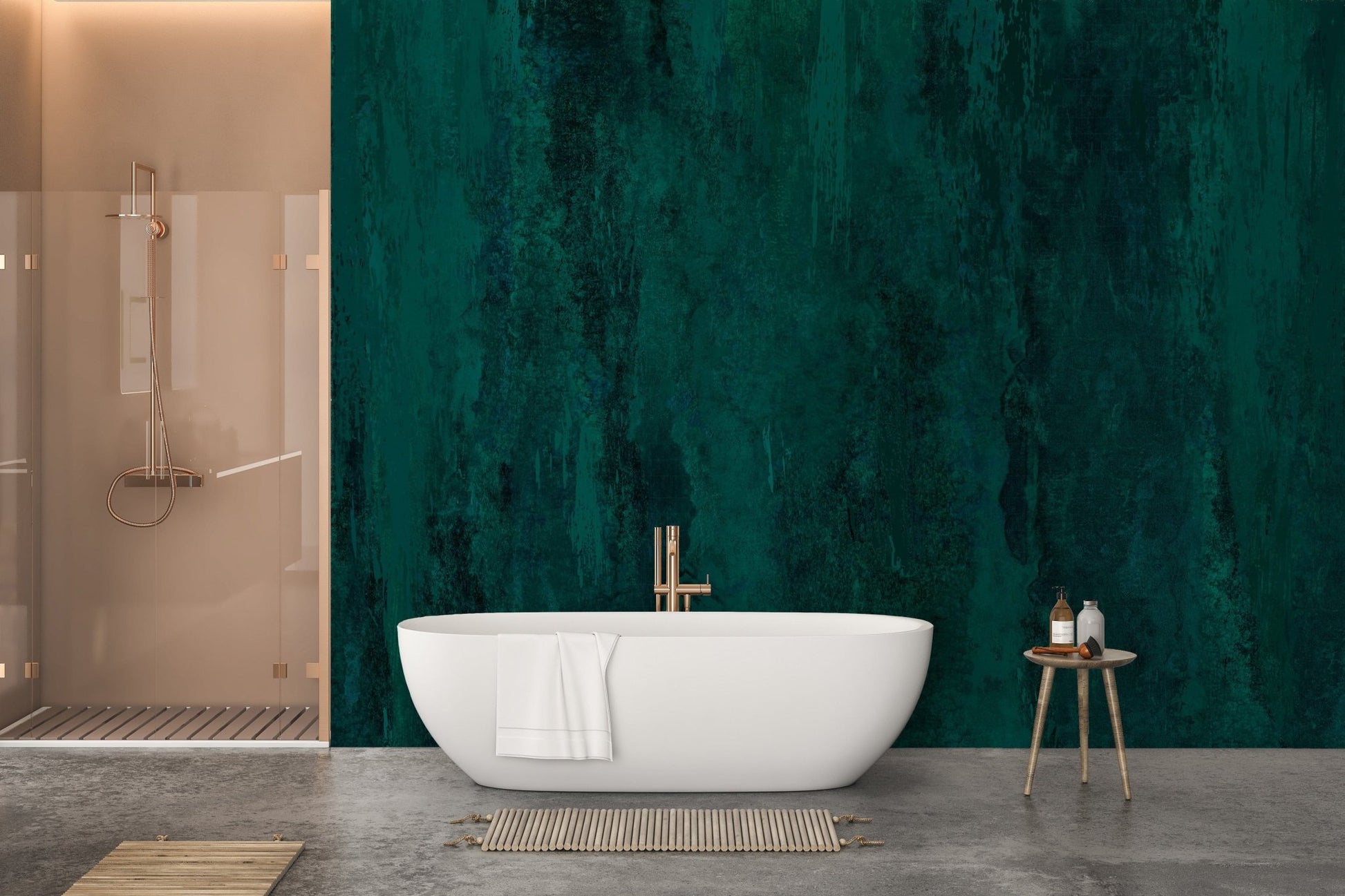 Rich Teal Grunge Wallpaper Mural - Giffywalls C438