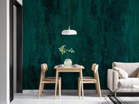 Sophisticated teal grunge wallpaper for dining room walls C438