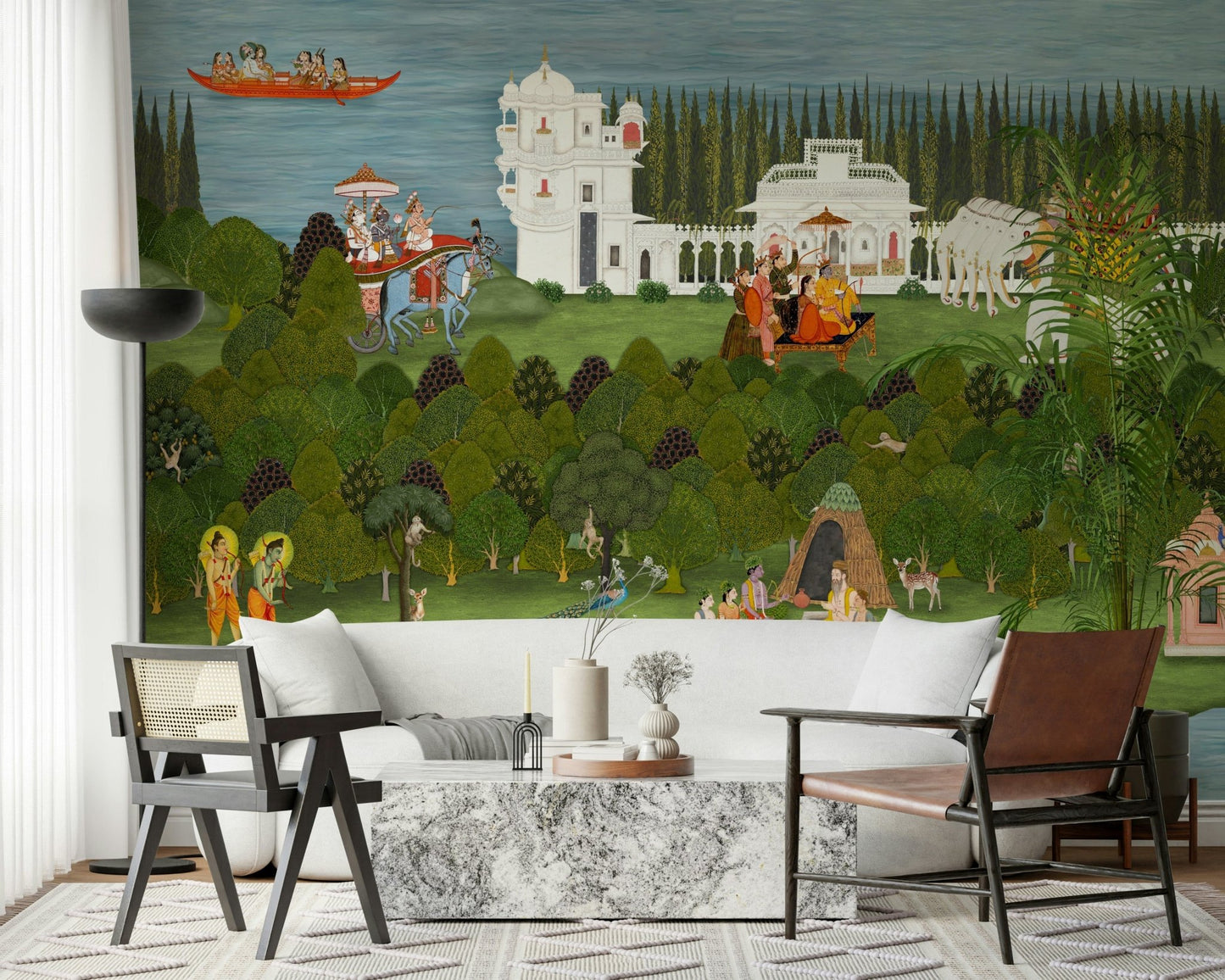 Indian heritage mural artwork with nature, wildlife, and rituals, GD7558