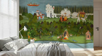Detailed Indian wall mural inspired by Himalayan foothill landscapes, GD7558