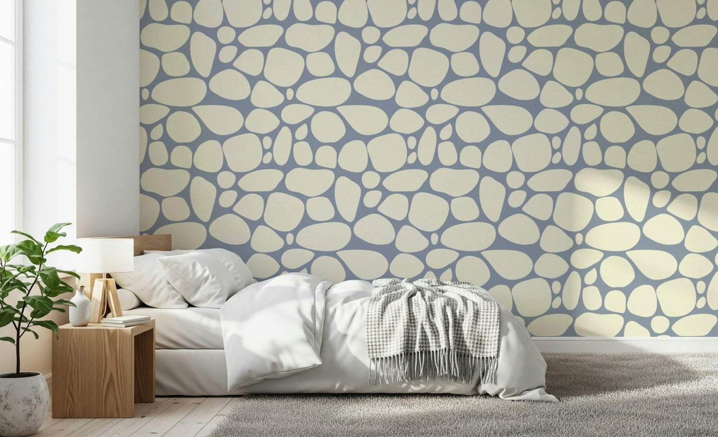 Abstract pebble River Rocks design stone-like wallpaper.