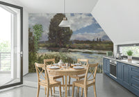 A tranquil subtle waterside wall mural for your decor.