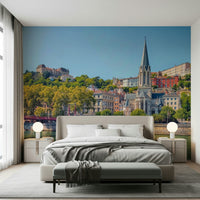 European architecture Riverside Charm: Lyon wall mural for a feature wall.