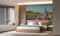 Riverside Charm: Lyon wallpaper featuring traditional French city streets.