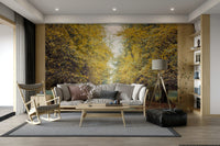 Golden yellow fall leaves wallpaper
