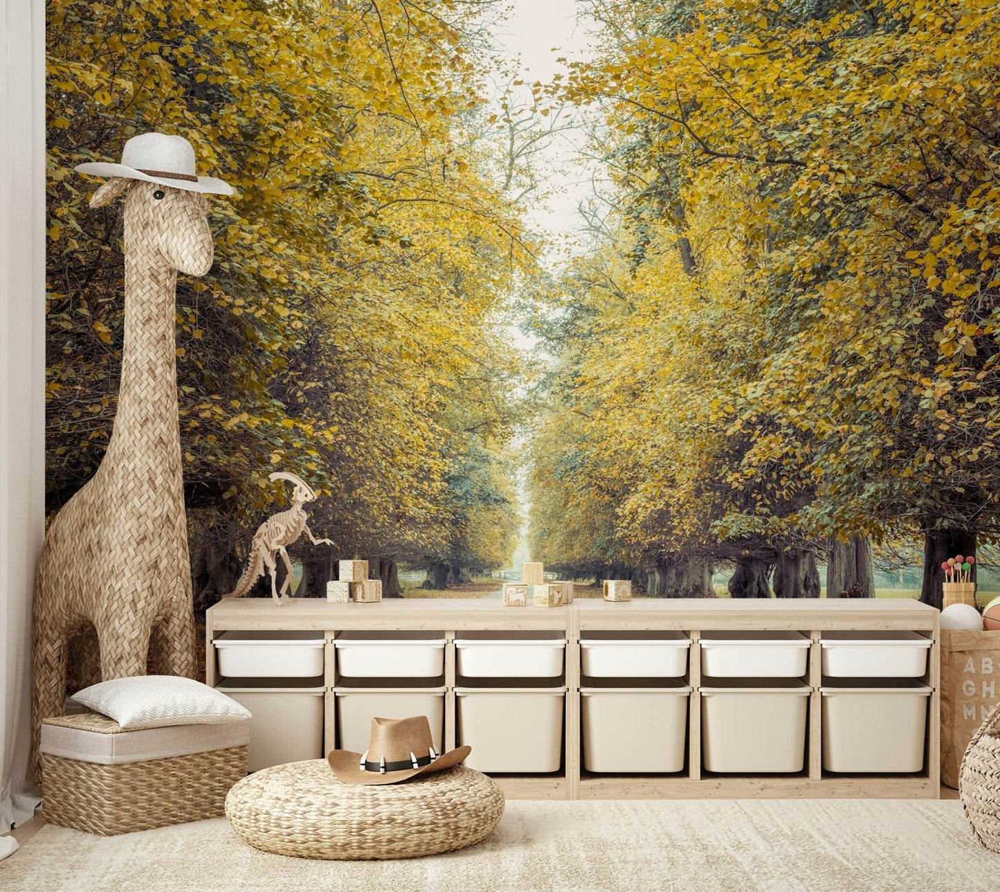 Fall foliage tunnel wallpaper
