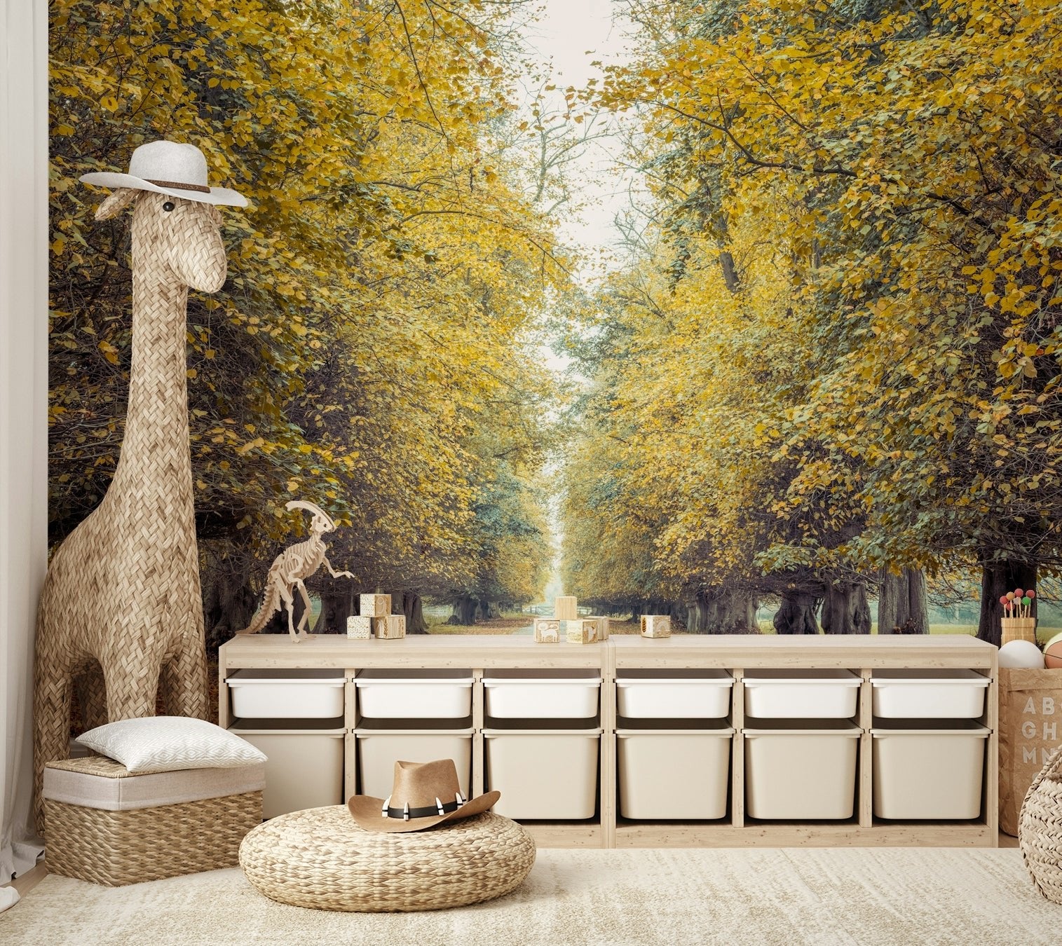 Fall foliage tunnel wallpaper
