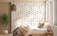 Kids room wallpaper with trucks and tractors