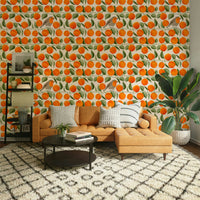 Light background wallpaper with robin and vines, GD2643