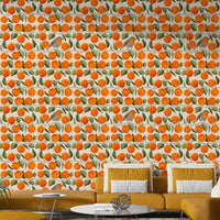 Botanical fruit pattern wallpaper with soft color, GD2643