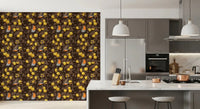 Robins in the apple tree/yellow and dark brown Wallpaper⁠, GD9109
